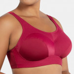 Plus Size Maroon Solid Underwired Non Padded Workout Bra P58522