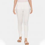 Women White Solid Thermal Bottoms