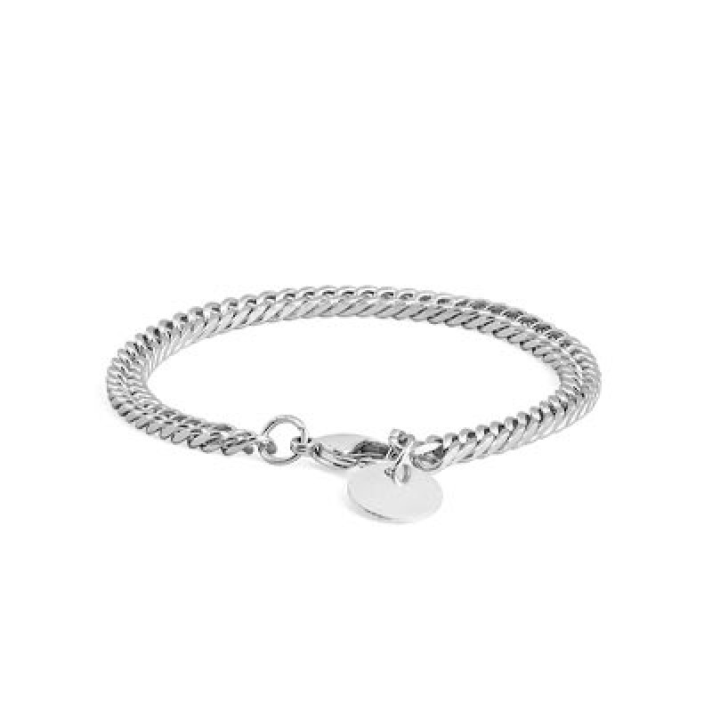 The Lifestyle Co Men Silver Tone Chain Bracelet