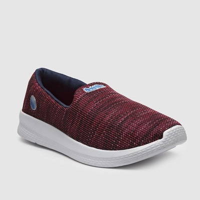 Women Maroon Mesh Running Non-Marking Shoes