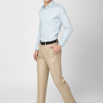 Men Khaki Mid-Rise Formal Trousers