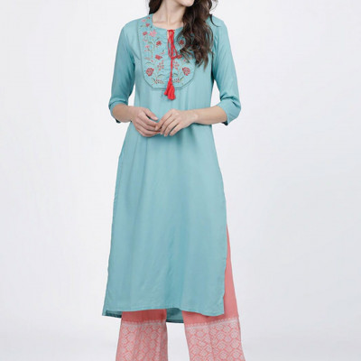 Women Coral & Silver-Toned Ethnic Motifs Hem Design Ethnic Palazzos