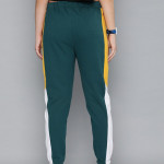 Women Green Solid Cropped Joggers With Side Panelling